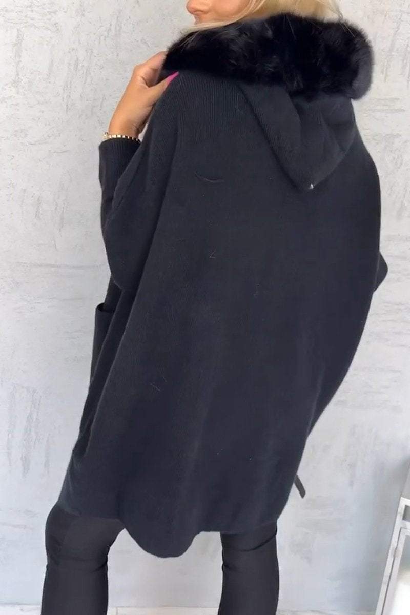 Női mindennapi pulóver hosszú ujjal és kapucnival