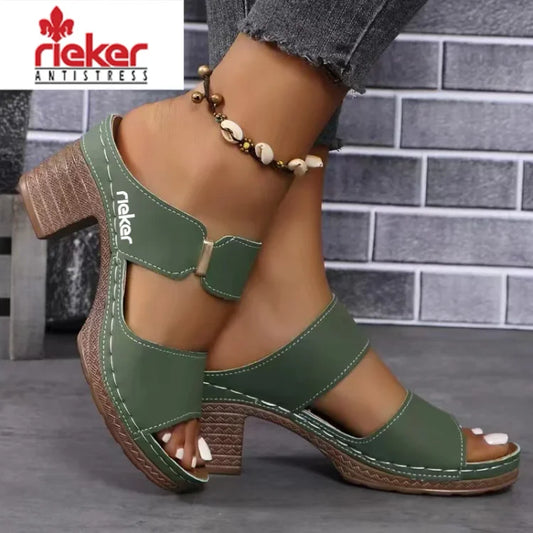 RIEKER@2025 új, masszázzsal ellátott, ék alakú szandál