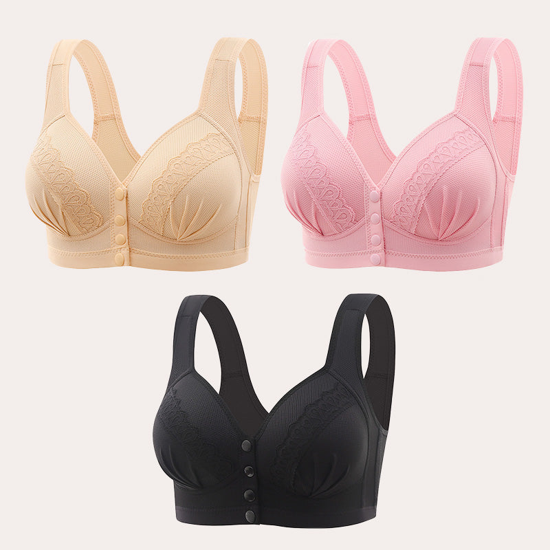 2024 elülső záródású, légáteresztő, bőrbarát pamut melltartó 【1+1 ingyenes】