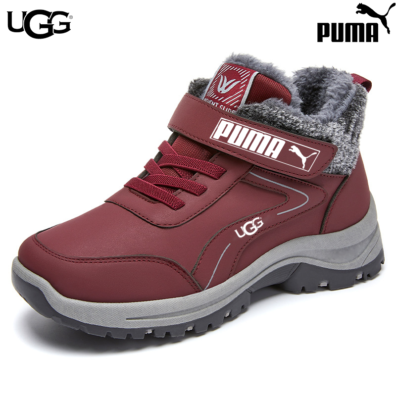 UGG&PUMA női hótaposó, túrabakancs, bársony, vastag rövid csizma