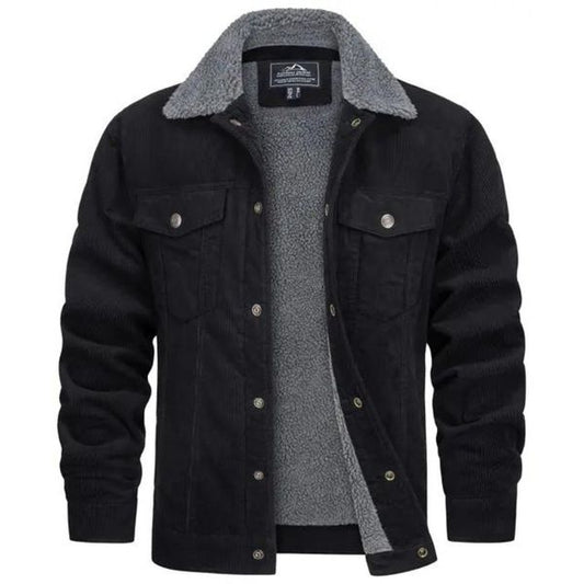 Men's Denim Corduroy Jacket with Wool Lining