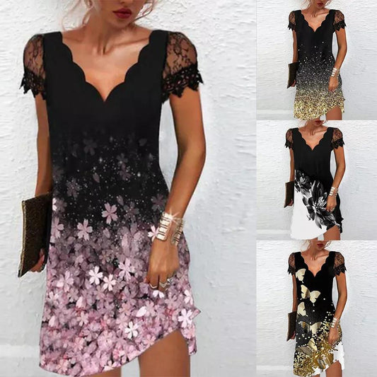 Csipke ujjú rövid ruha