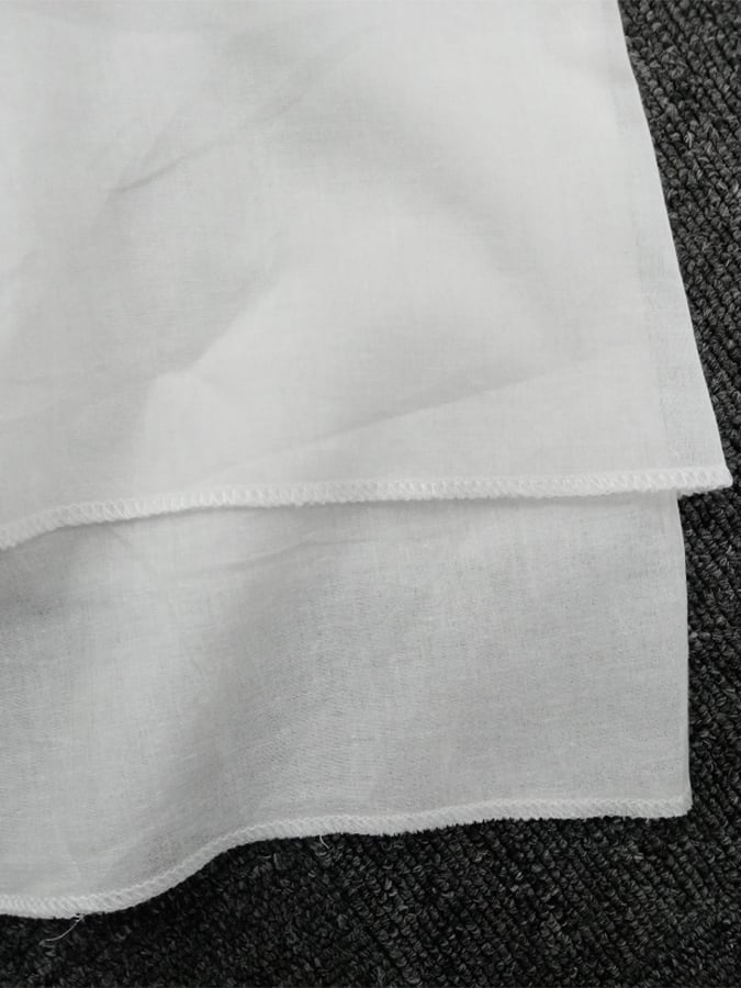 Pamut és vászon kétrétegű színes blokk hasított, rövid ujjú, kerek nyakú ruha