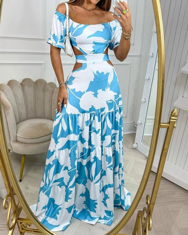 Fűzős ruha, vállán nyomott kivágással