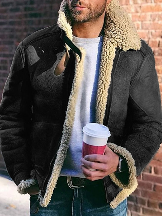 đ„Ăltimo dia com 50% de desconto -Jaqueta sherpa masculina de inverno para atividades ao ar livre- Frete grĂĄtis