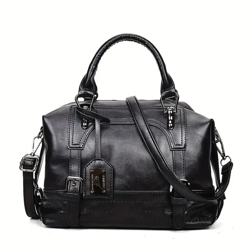 Nagy űrtartalmú, valódi bőr női kézitáska