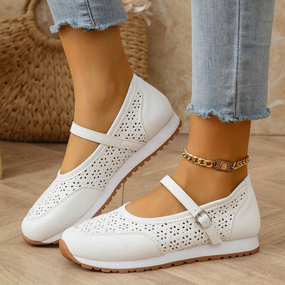 🔥Utolsó napi akció - 50% kedvezmény - Női lélegző bőr ortopédiai alkalmi cipők