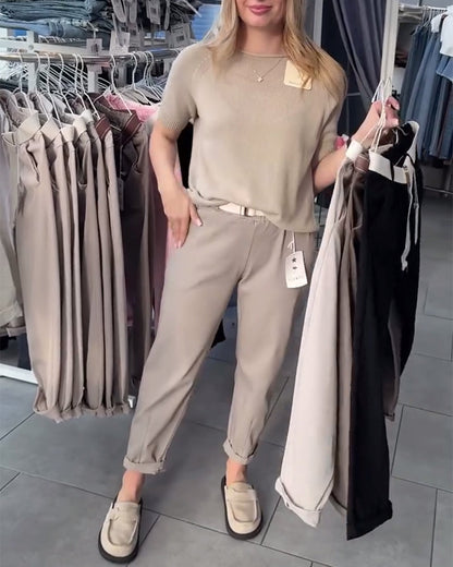 Nadrágok Egyszínű Lezser Egyenes