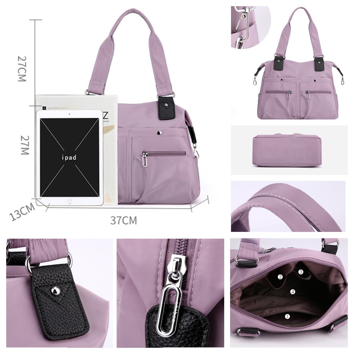 Vízálló nagy kapacitású nylon válltáska több zsebbel