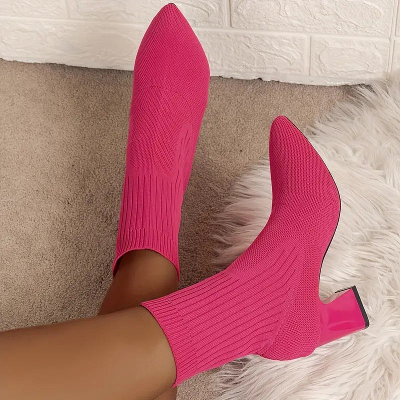 Női Chelsea csizma magas sarkú és vastag sarokkal