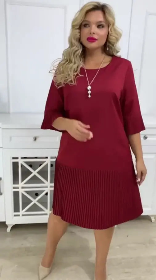 🥰[S-5XL]Egyszerű és elegáns rakott ruha