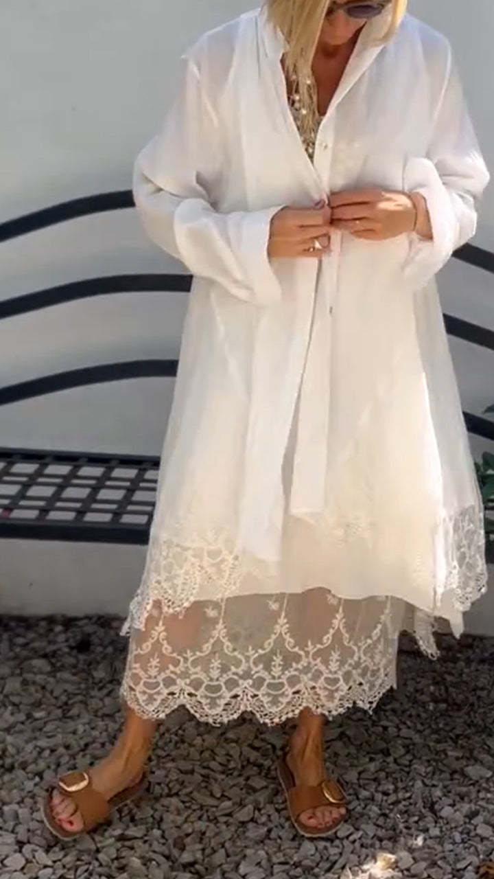 Női kerek nyakú nadrágszoknya + kardigán alkalmi ruha