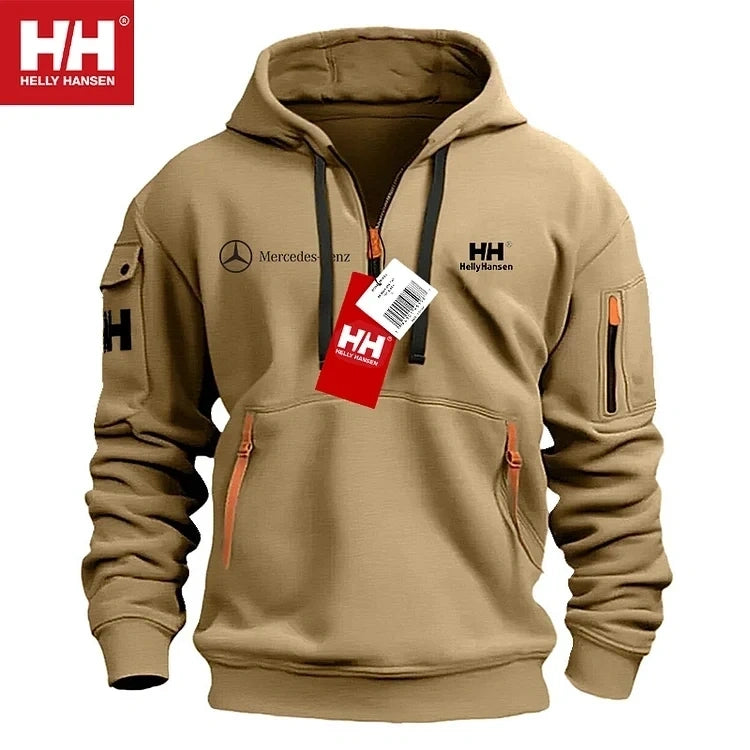 💕Helly Hansen® | Mercedes-Benz új őszi-téli bő cipzáras pulóver, akciós, limitált darabszámban
