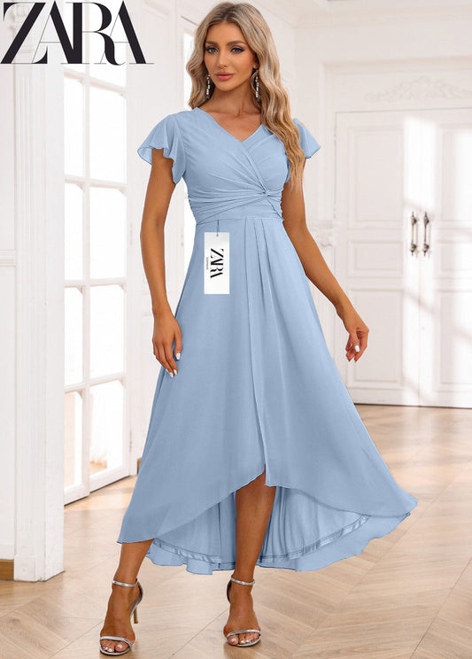 Női ruha sifon fodros díszítéssel