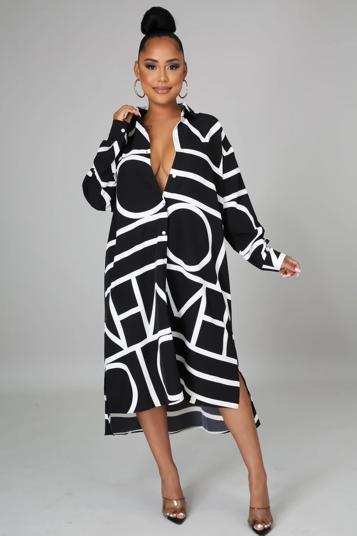 Absztrakt mintás ingruha