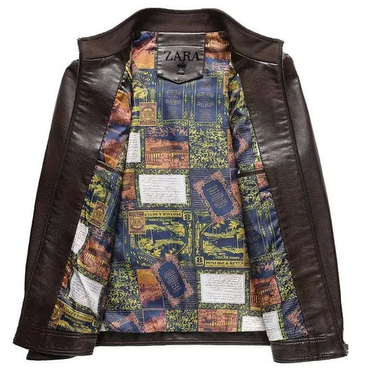 [ZARA] Meleg plüss bélésű bőrkabát férfiaknak!