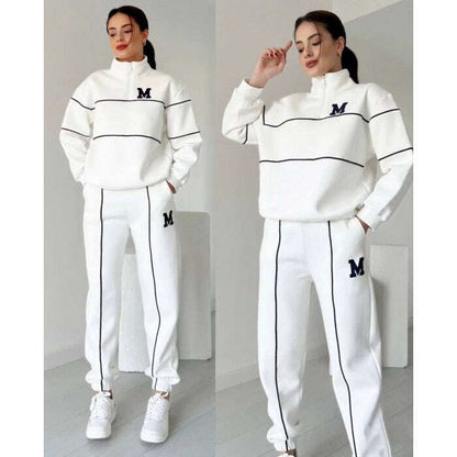 Kétrészes női alkalmi szett, hosszú ujjú tiszta pamutból