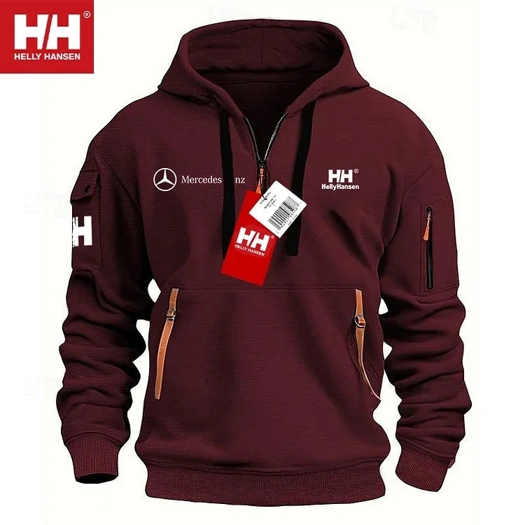 💕Helly Hansen® | Mercedes-Benz új őszi-téli bő cipzáras pulóver, akciós, limitált darabszámban