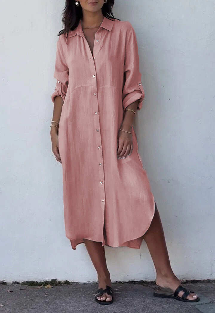 Lapel Egysoros bő ruha