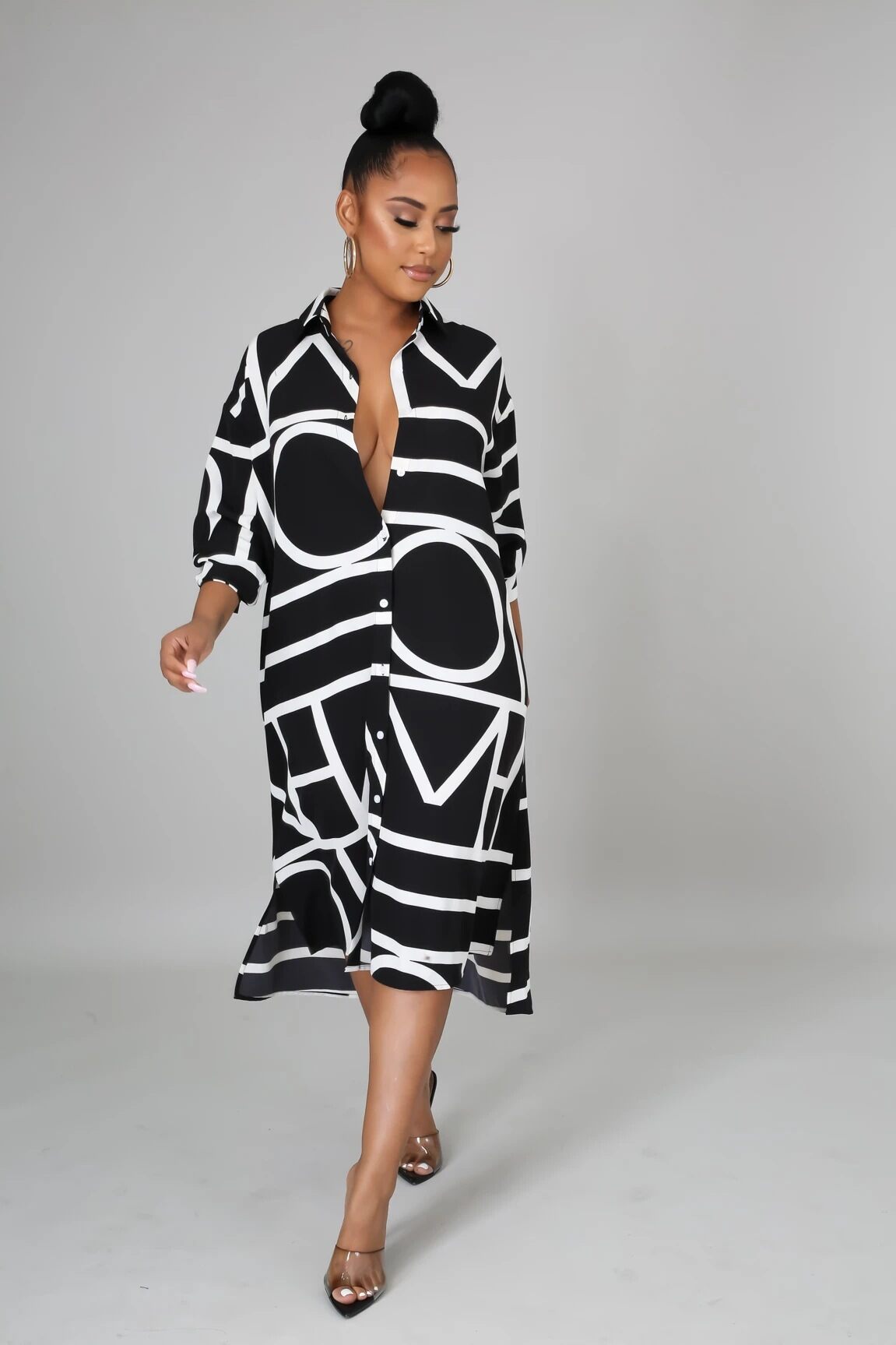 Absztrakt mintás ingruha