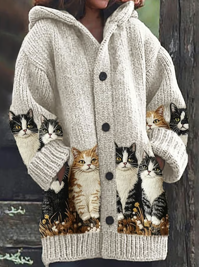 Retro macskamintás női kabát