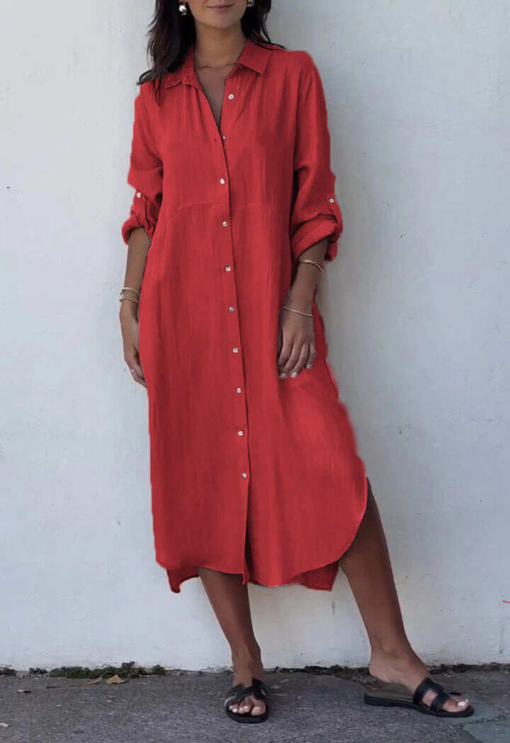 Lapel Egysoros bő ruha