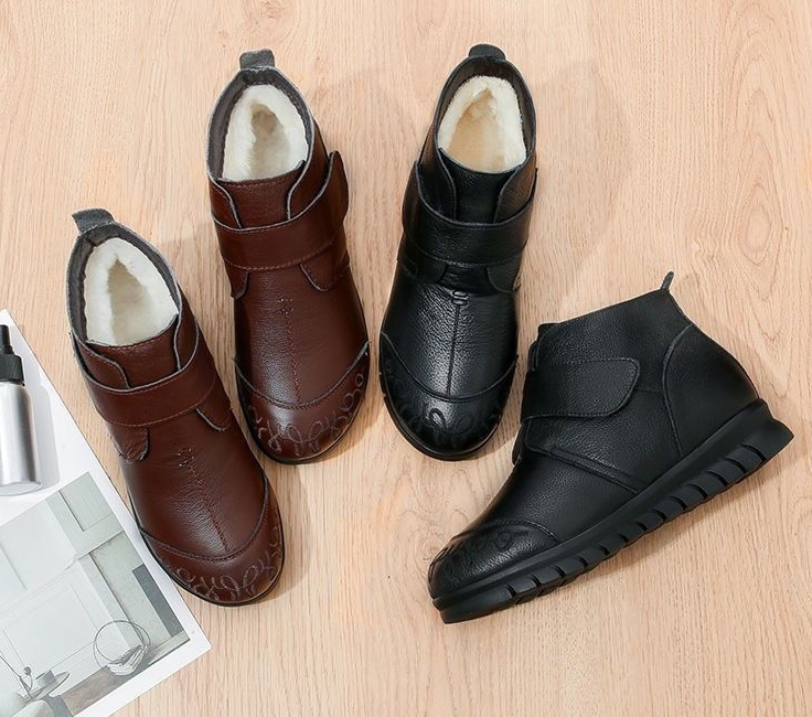 🔥🔥Téli plüss sokoldalú csúszásgátló bőrcsizma puha talppal