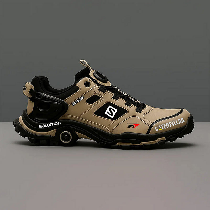 A Salomon® és a CAT vízálló és lélegző túracipőket fejleszt férfiak számára, amelyek ideálisak szabadtéri tevékenységekhez és munkához.