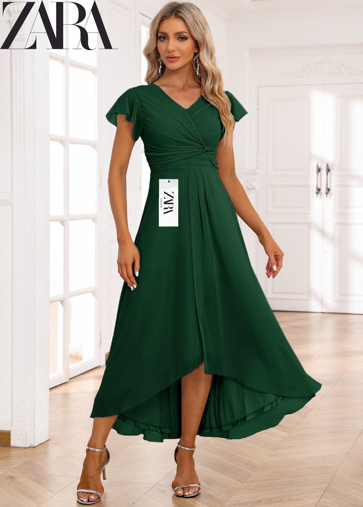 Női ruha sifon fodros díszítéssel