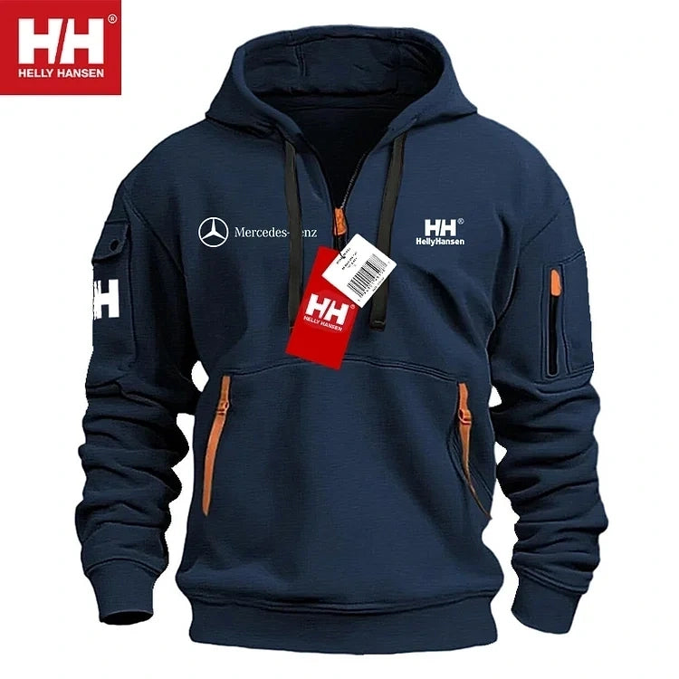 💕Helly Hansen® | Mercedes-Benz új őszi-téli bő cipzáras pulóver, akciós, limitált darabszámban