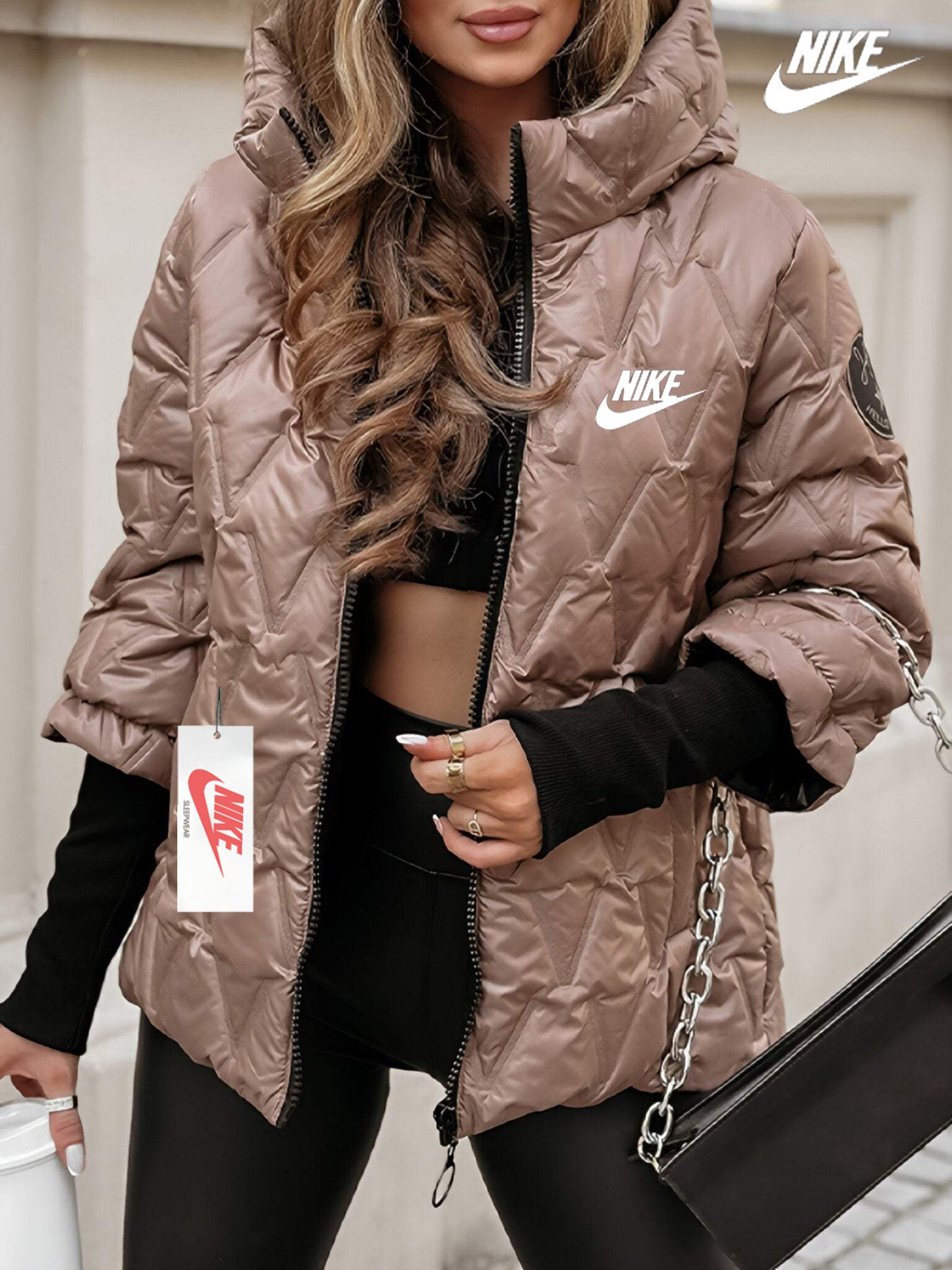 Damska kurtka bawełniana z kapturem i długim rękawem, must-have na jesień i zimę