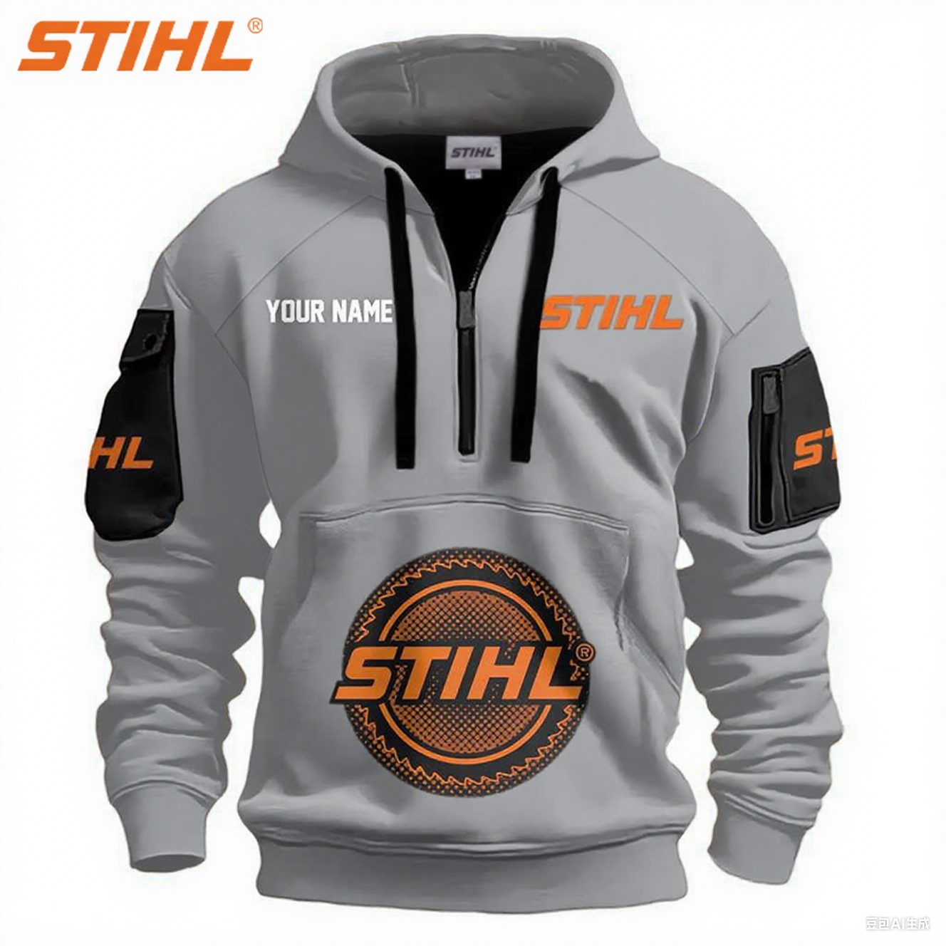 STIHL® 2025 új sportos kapucnis pulóver szabadidőre, limitált kiadás