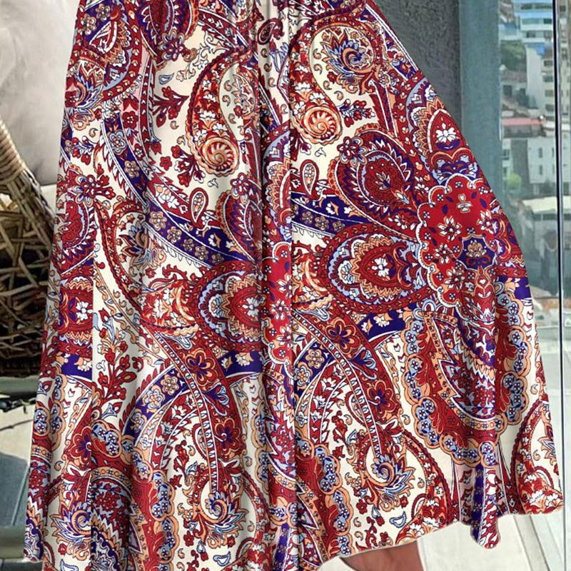 2025-ös új alkalmi divatos virágos szoknya féltesttel