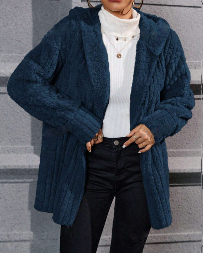 Meleg, kifordítható Arctic polár kabát kapucnival és függőleges csíkokkal