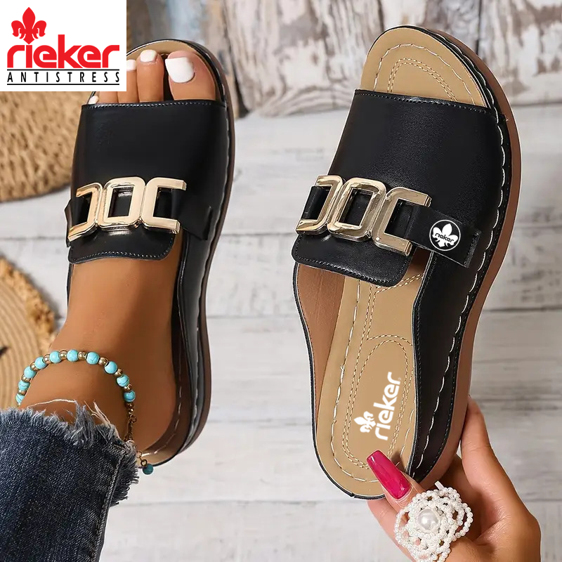 2025-ös új Rieker®#7 női bőr ortopéd masszázscipő