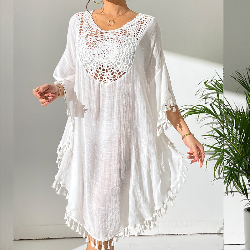 Resort Sunset ruha rojtokkal és kerek nyakú