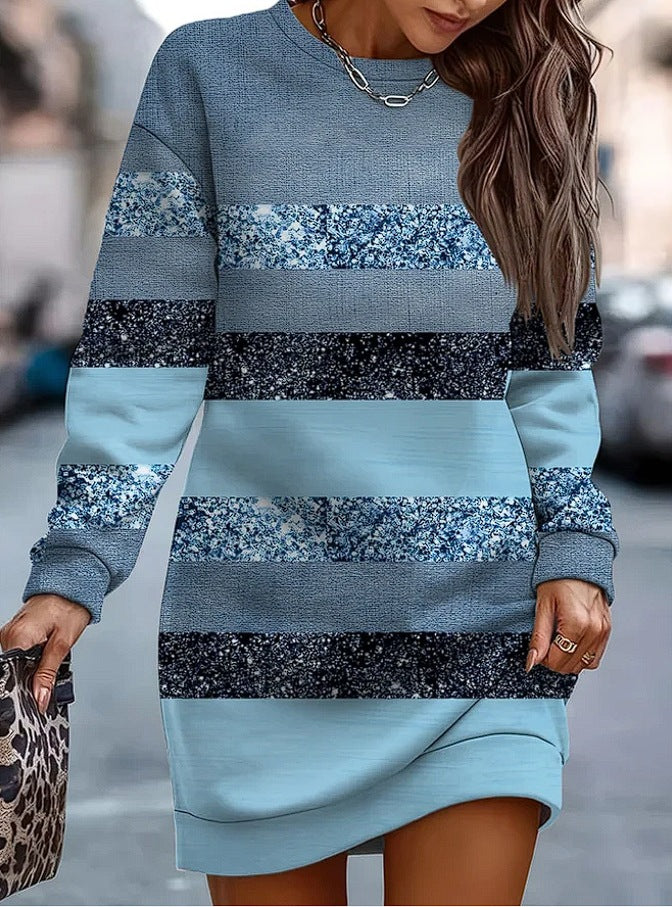 [S-3XL] Új őszi-téli ruha csillagos égbolttal + klasszikus csíkokkal