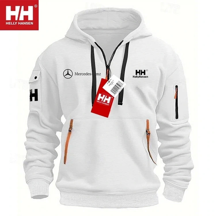 💕Helly Hansen® | Mercedes-Benz új őszi-téli bő cipzáras pulóver, akciós, limitált darabszámban