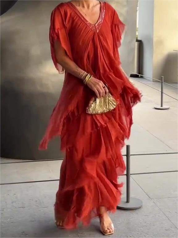 Az akció utolsó napján 🔥 egy elegáns V-nyakú maxi ruha