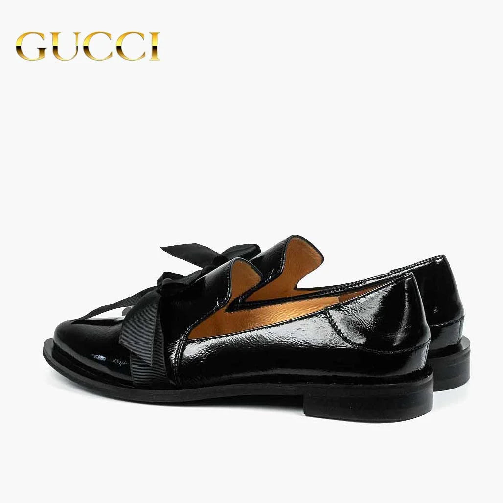 Új 2025-ös Gucci® női fekete bőrcipő
