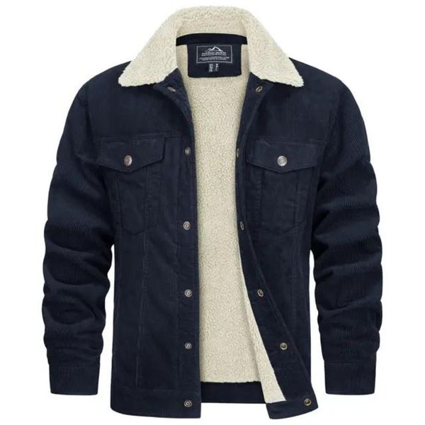 Men's Denim Corduroy Jacket with Wool Lining