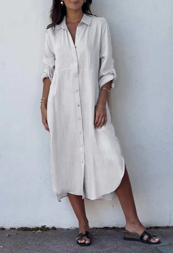 Lapel Egysoros bő ruha