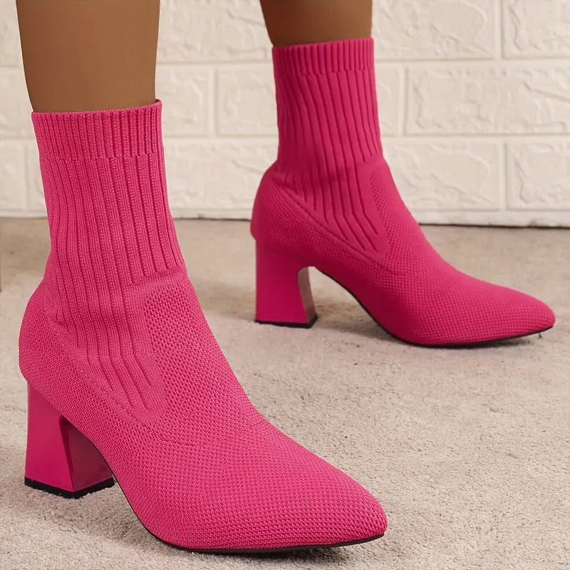 Női Chelsea csizma magas sarkú és vastag sarokkal