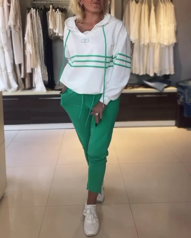 🔥Korlátozott ideig alacsony áron🔥Csíkos mintás pulóver szett