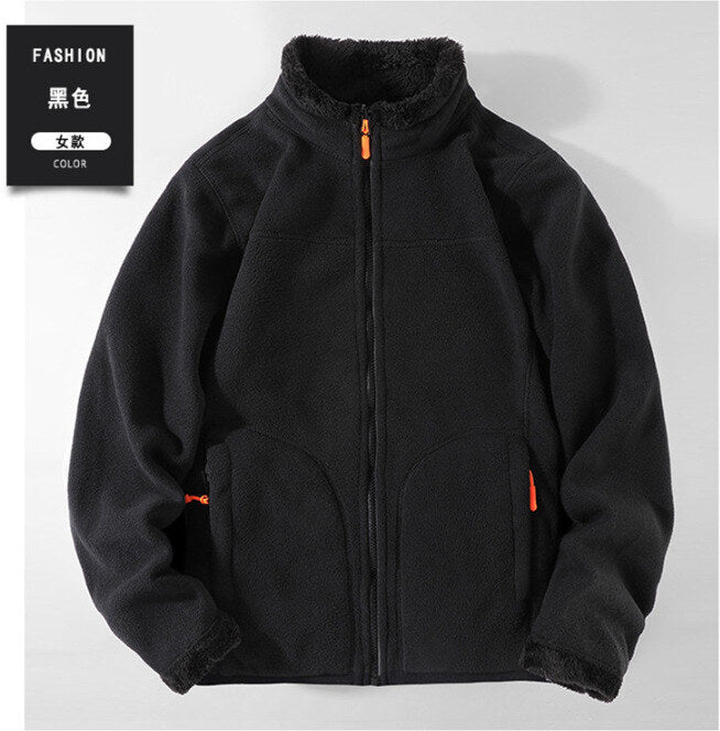 KÜLTÉRI GYAPJÚ KABÁT FÉRFI ÉS NŐI, ŐSZI ÉS TÉLI PULÓVER, GYAPJÚ ÉS SZÉLÁLLÓ ERŐSÍTÉS