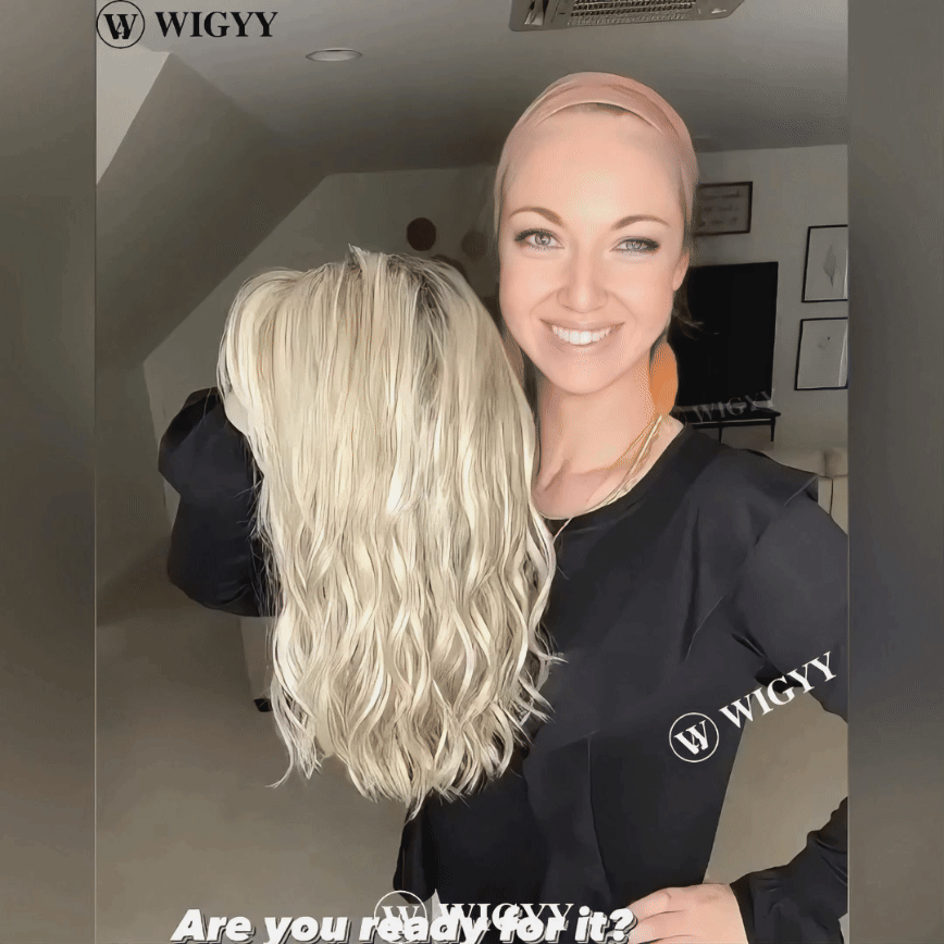 Szőke kiemelések, könnyű, puha paróka