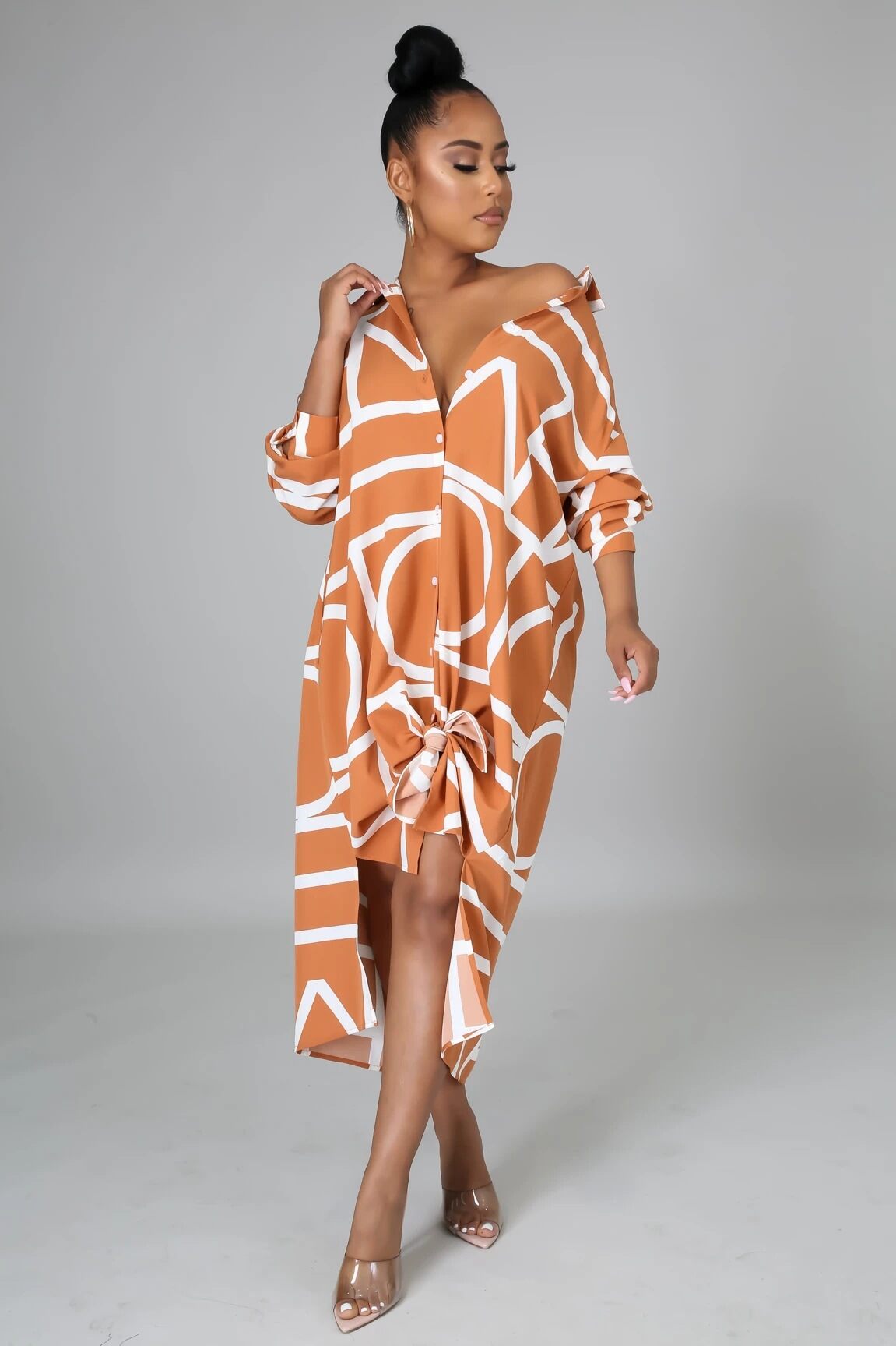 Absztrakt mintás ingruha