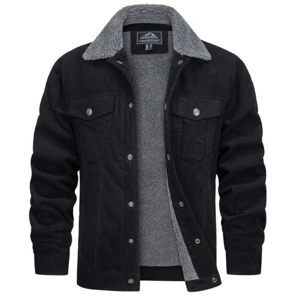Men's Denim Corduroy Jacket with Wool Lining