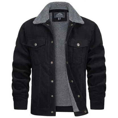 Men's Denim Corduroy Jacket with Wool Lining