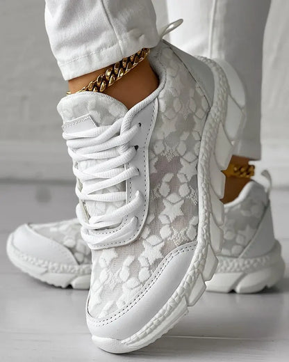 ❤[35-44]Tênis respirável com bico redondo e cadarço